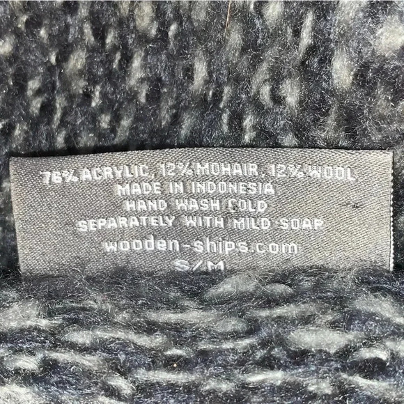 Wooden Ships Paola Buendia Mohair Wool Blend Cardigan Sweater Size S M Gray - Picture 7 of 7